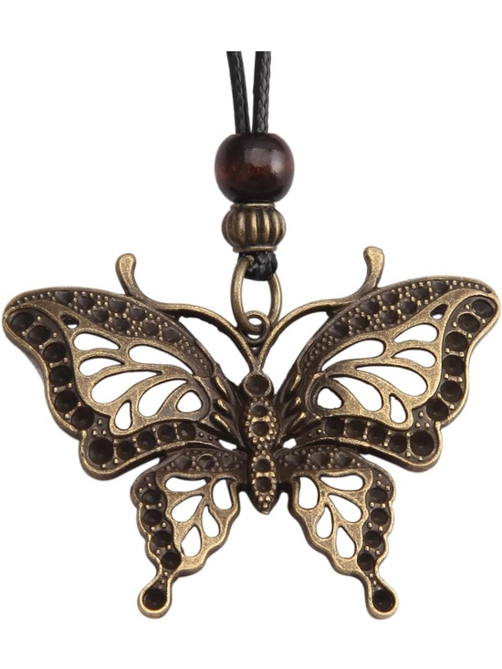 Anthropologie Jewelry - Anthropologie Bronze Butterfly Pendant Necklace